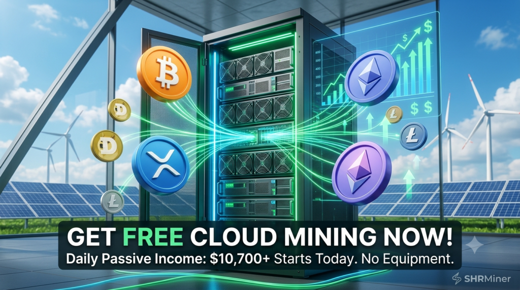 SHR Miner has launched a free cloud mining service for holders of BTC, XRP, and ETH, offering daily earnings of $10,700 or more httpsshrminer.com
